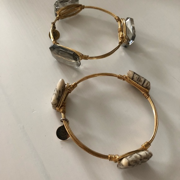 Two Borboun and Bowties Bracelets Gray and Cream - Picture 6 of 6